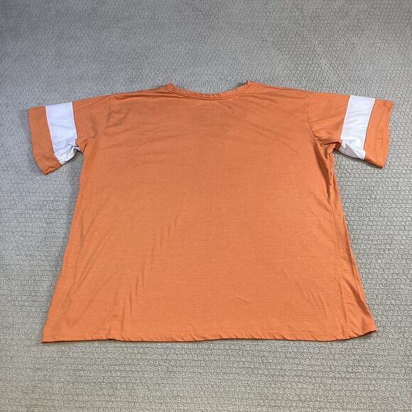 Texas Longhorns V Neck T-Shirt Women's 2X Fanatics Football Orange White Stripes - Picture 2 of 5